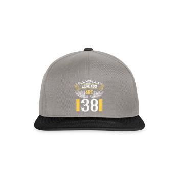 Legends are 38 years old, birthday 38 - Snapback Cap - graphite/black - Front