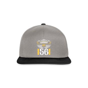 Legenden sind 56 Jahre alt, Geburtstag 56 - Snapback Cap - Graphit/Schwarz - Vorne