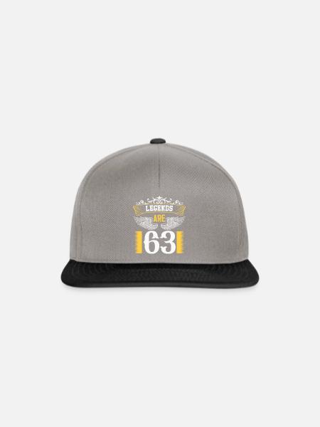 Legenden sind 63 Jahre alt, Geburtstag 63 - Snapback Cap - Graphit/Schwarz