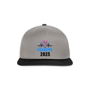 Futur grand-père 2025, Heartbeat, Grand-père 2025 - Casquette snapback - gris graphite/noir - Devant