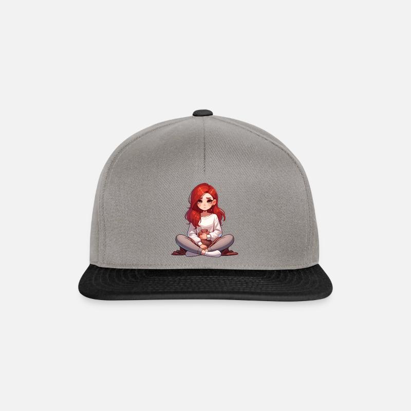 Nachdenkliches Mädchen Mit Wärmflasche - Snapback Cap - Graphit/Schwarz