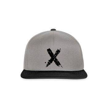 Letter X Brushstroke - Snapback Cap - graphite/black - Front