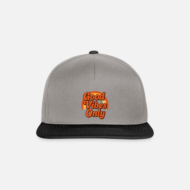 "Gute Vibes" Only Retro Rainbow - Snapback Cap - Graphit/Schwarz