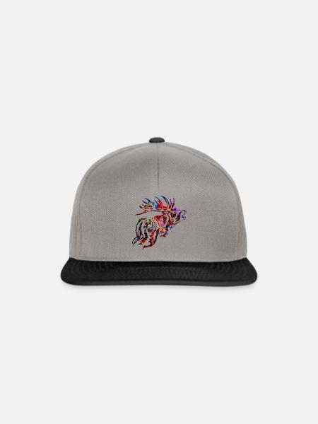 röhrender bunter Hirsch Rotwild - Snapback Cap - Graphit/Schwarz