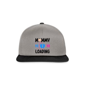 Mama loading 2023, werdende Mutter 2023 - Snapback Cap - Graphit/Schwarz - Vorne