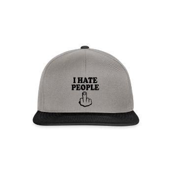 I hate people - Casquette snapback - gris graphite/noir - Devant