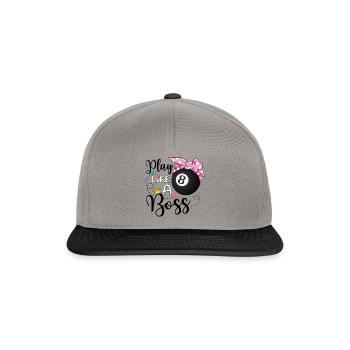 Play Like a Boss Pool - Snapback Cap - graphite/black - Front