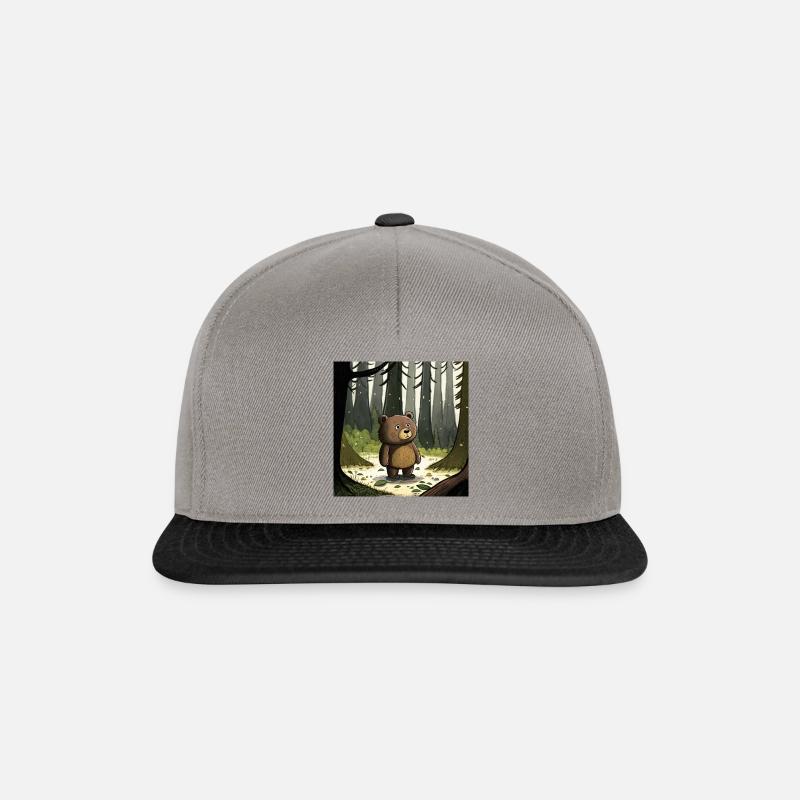 Kleiner einsamer Bär im Wald - Snapback Cap - Graphit/Schwarz