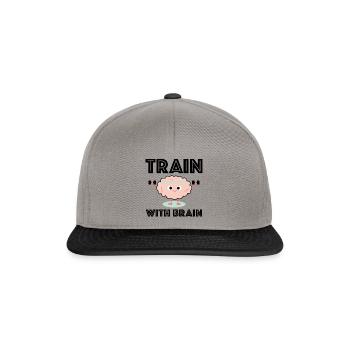 Train with brains | Fitness, Brain, Dumbbell - Snapback Cap - graphite/black - Front