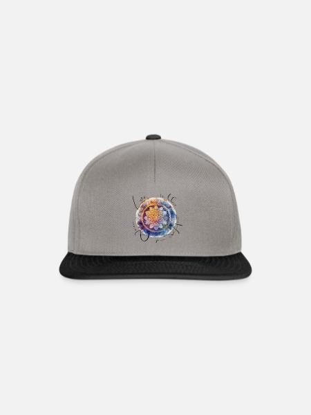 Heilige Geometrie, Blumendes lebens, positive - Snapback Cap - Graphit/Schwarz