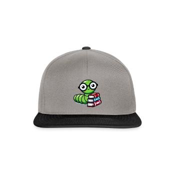 Bücherwurm Brille Bücher - Snapback Cap - Graphit/Schwarz - Vorne