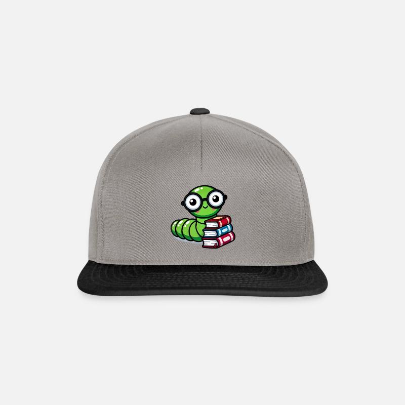 Bücherwurm Brille Bücher - Snapback Cap - Graphit/Schwarz