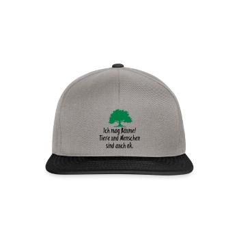 Ich mag Bäume I Lustige Coole Sprüche I Natur Wald - Snapback Cap - Graphit/Schwarz - Vorne