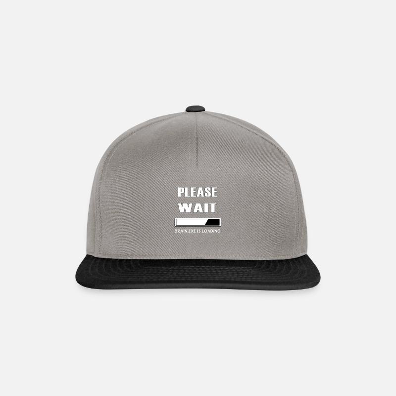 PLEASE WAIT - BRAIN EXE IS LOADING - Snapback Cap - Graphit/Schwarz