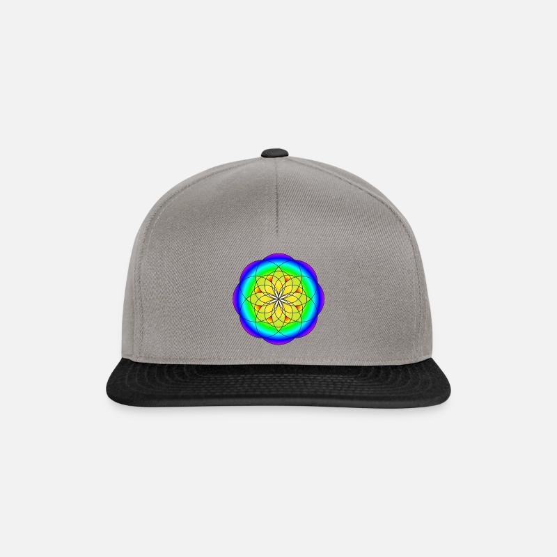 Rainbow Circle Flower - Snapback Cap - graphite/black