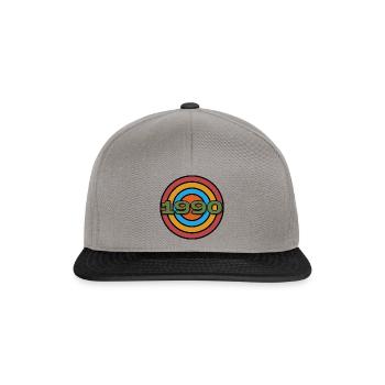 1990 Klassisches originelles Geburtstagsgeschenk - Snapback Cap - Graphit/Schwarz - Vorne