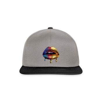 Lippen - Snapback Cap - Graphit/Schwarz - Vorne