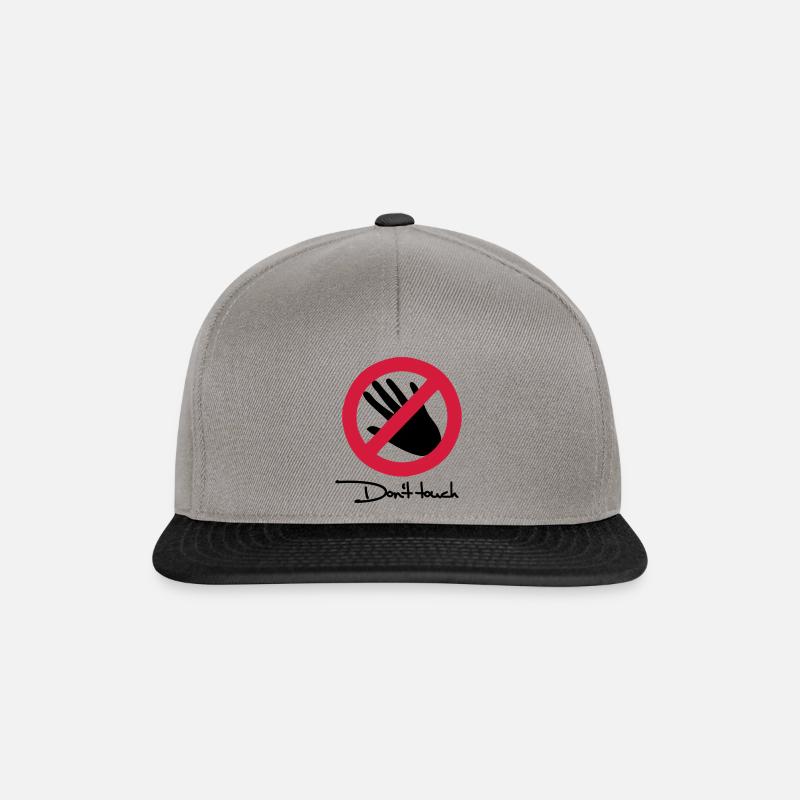 Nicht anfassen - Don't touch - Snapback Cap - Graphit/Schwarz