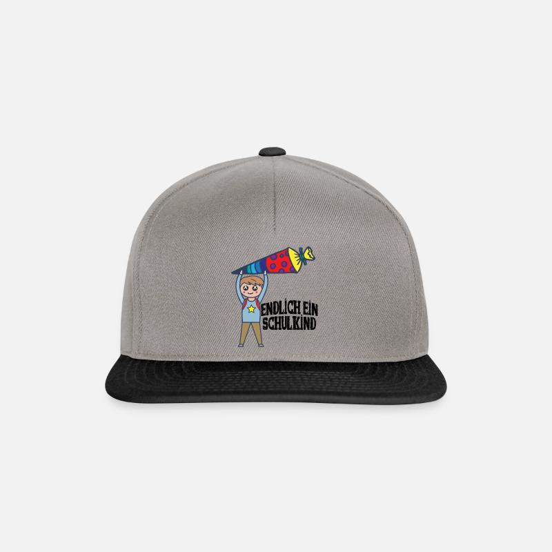 Schulkind Einschulung Schüler Geschenk zur Schule - Snapback Cap - Graphit/Schwarz