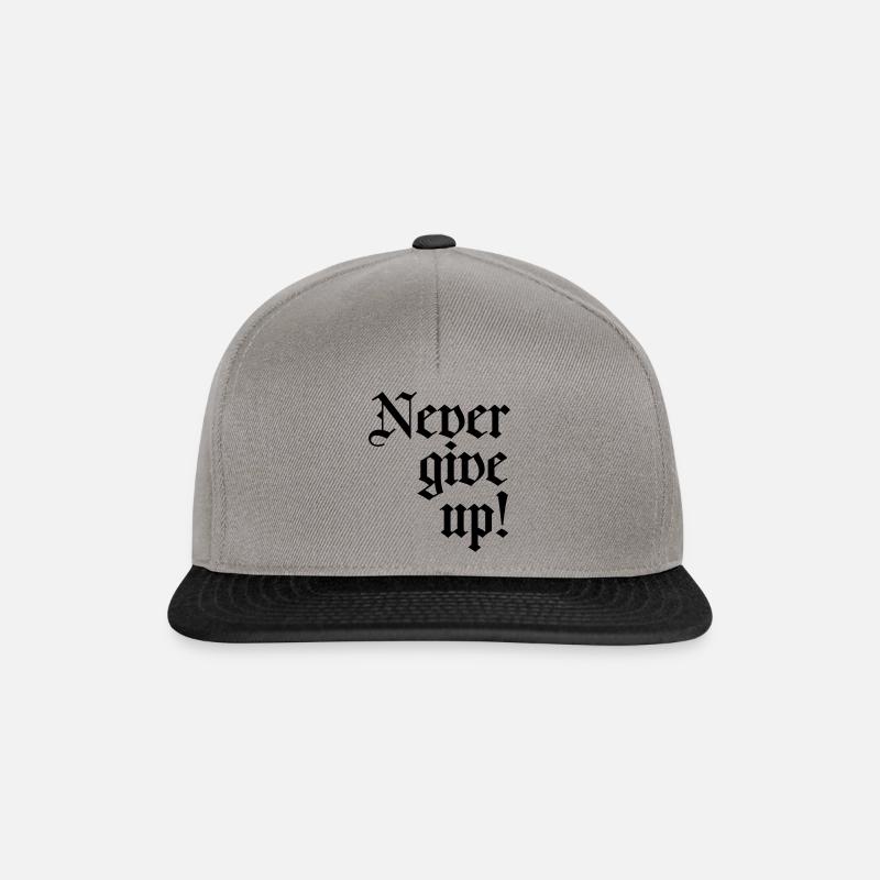 never give up - Snapback Cap - Graphit/Schwarz