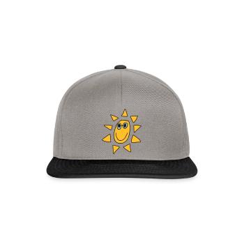 Children's drawing cheerful sun - Snapback Cap - graphite/black - Front