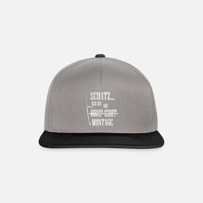 Drop Shot Angeln Montage Geschenk - Snapback Cap - Graphit/Schwarz