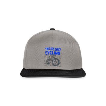Boy Likes Bicycle Outdoor Sports Cycling - Snapback Cap - graphite/black - Front