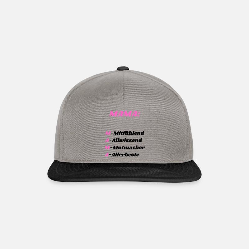 Mama Schriftzug - Snapback Cap - Graphit/Schwarz
