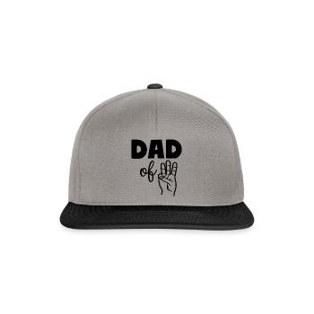 Dad of Three 3 Dad - Snapback Cap - Graphit/Schwarz - Vorne