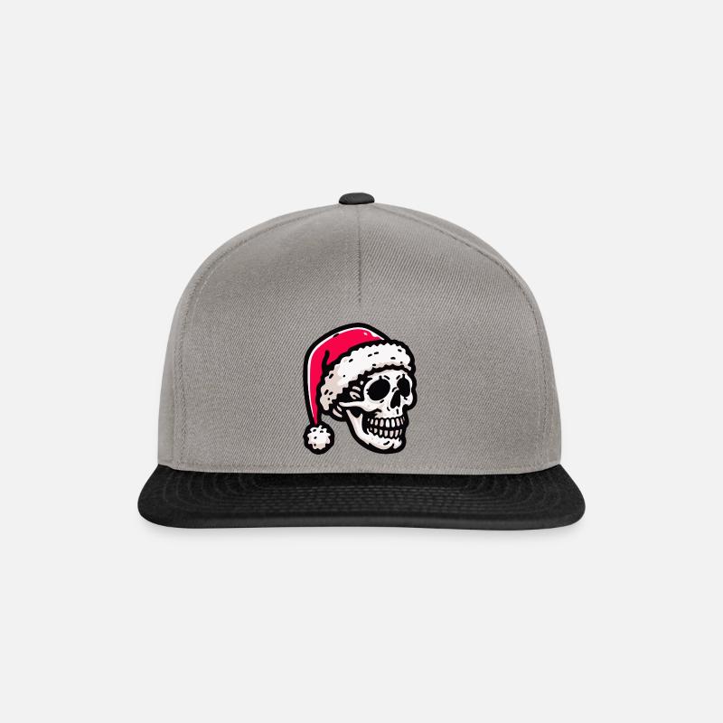 Skeleton skull with santa hat - Snapback Cap - graphite/black