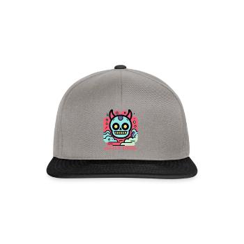 Style de dessin animé moderne : Petit diable - Casquette snapback - gris graphite/noir - Devant