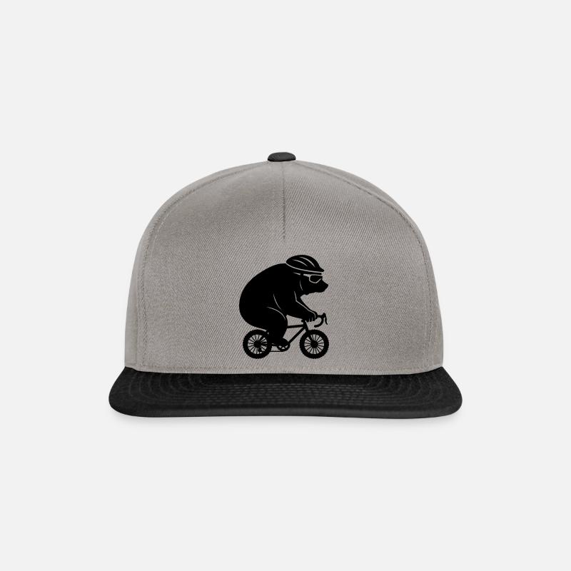 Ours géant sur un minuscule vélo de gravier - Casquette snapback - gris graphite/noir