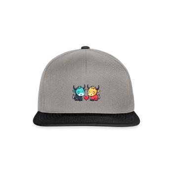 Taurus Couple Love Couple In Love - Snapback Cap - graphite/black - Front