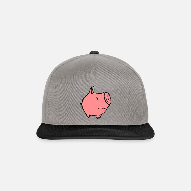 kleines Schweinchen - Snapback Cap - Graphit/Schwarz