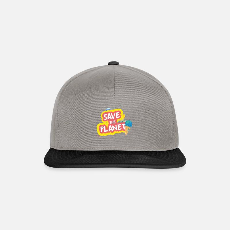 save the planet - Casquette snapback - gris graphite/noir