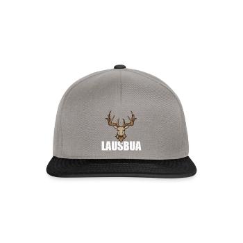 Lausbua Hirsch Lederhosen - Snapback Cap - Graphit/Schwarz - Vorne