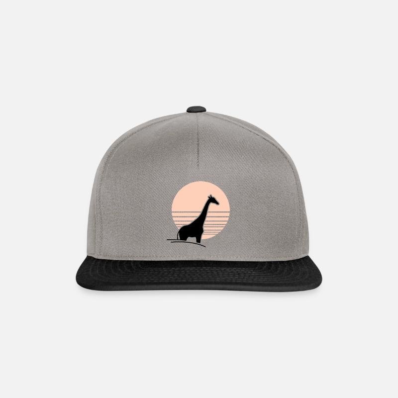 Giraffe in front of sun - Snapback Cap - graphite/black