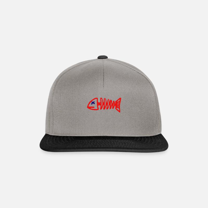 Poisson squelette poisson drôle - Casquette snapback - gris graphite/noir