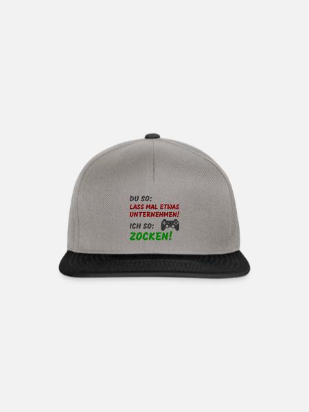 Du so Ich so zocken - Snapback Cap - Graphit/Schwarz