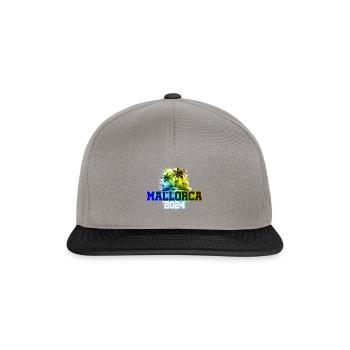 Mallorca 2024 Urlaub Palmen Bunt - Snapback Cap - Graphit/Schwarz - Vorne