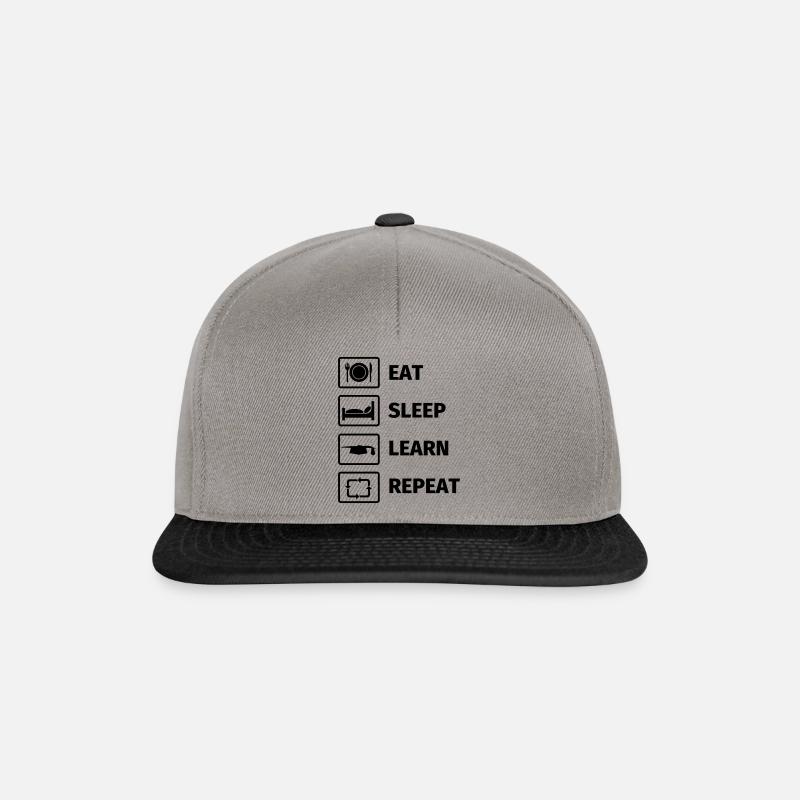 EAT SLEEP LEARN REPEAT - Snapback Cap - graphite/black