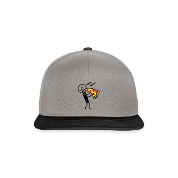 Pizza coupe mange de la pizza - Casquette snapback - gris graphite/noir - Devant