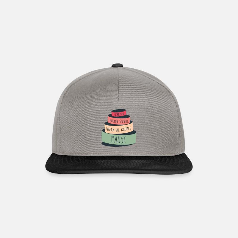 Spruch Chef Kuchen Krümel Redewendung frech lustig - Snapback Cap - Graphit/Schwarz