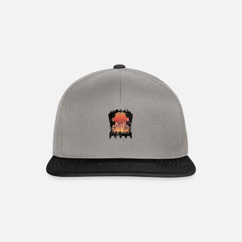Silhouette gift sun metropolis bridge skyline - Snapback Cap - graphite/black