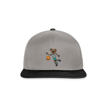 Chien joue au basketball - Casquette snapback - gris graphite/noir - Devant