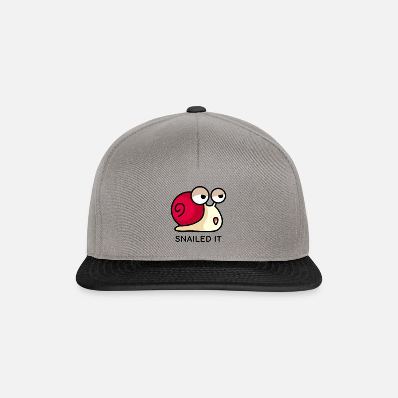 Snail Pun - Snailed It - Gift - Snapback Cap - graphite/black