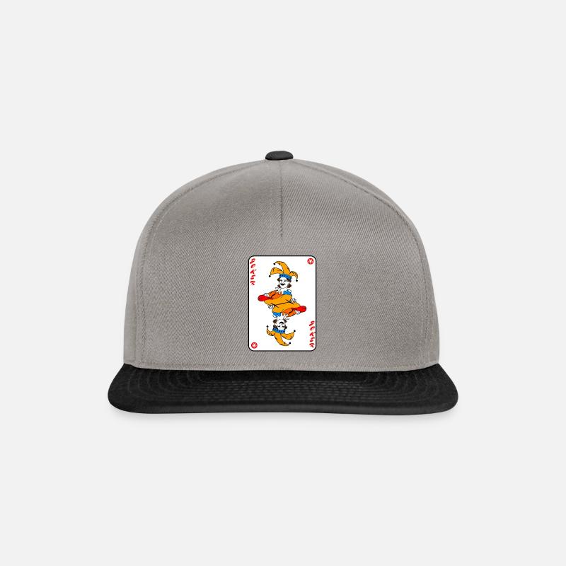 Joker Spielkarte - Snapback Cap - Graphit/Schwarz