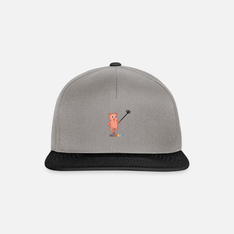 Lustiges Schwein Instaham-Instagram - Snapback Cap - Graphit/Schwarz