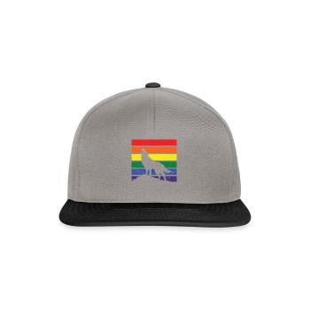 Wolf LGBT gift silhouette rainbow tolerance - Snapback Cap - graphite/black - Front