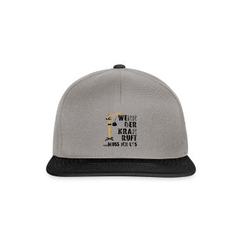 Bauarbeiter Shirt · Kran Arbeit · Last Geschenk - Snapback Cap - Graphit/Schwarz - Vorne